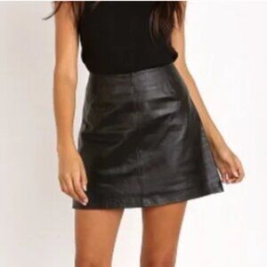 BB Dakota “Brucie Perfect” Leather Skirt — Black (4) NWT